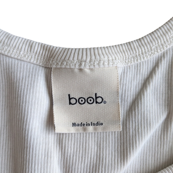 Boob Design cream/natural ribbed nursing tank top (M) - Picture 2 of 4
